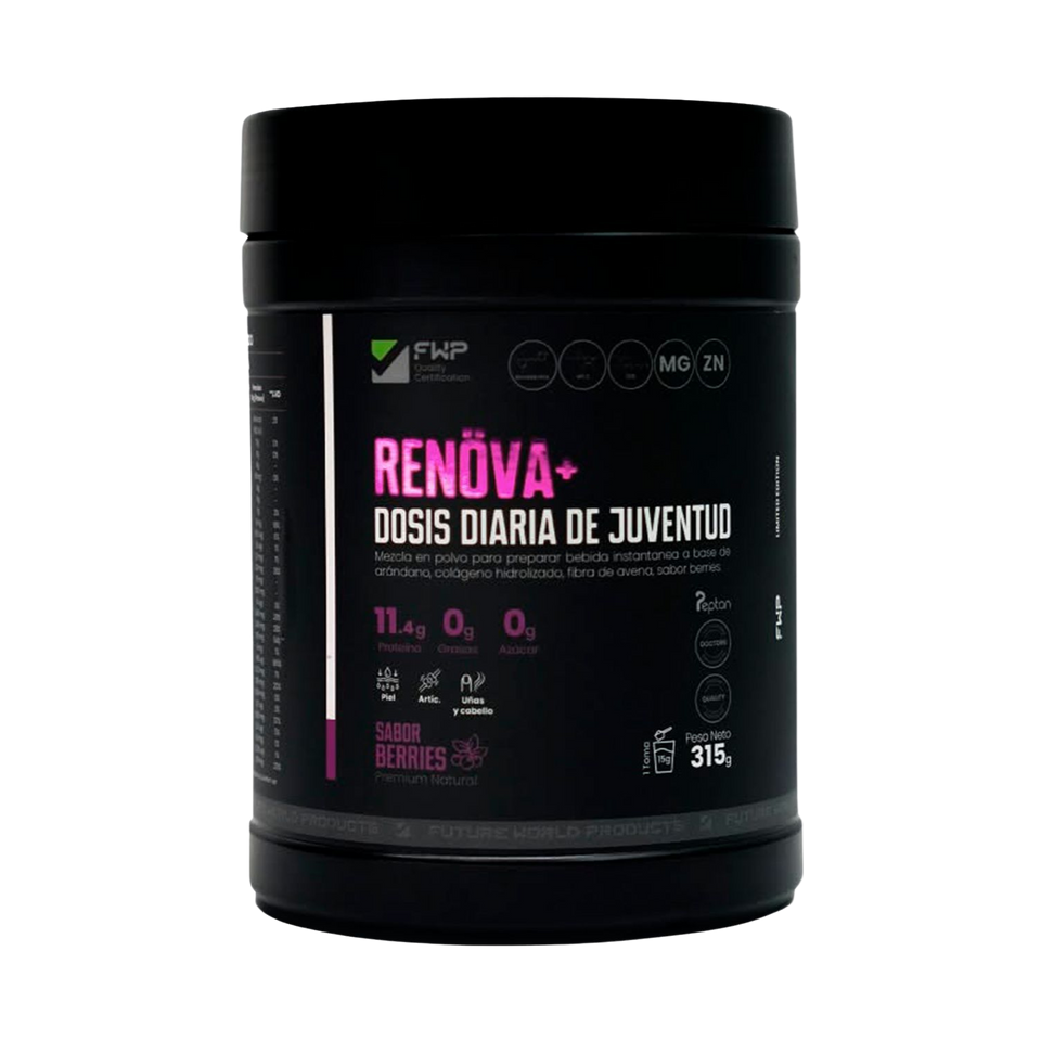 RENÖVA COLÁGENO CON BIÓPEPTIDOS ACTIVOS, RESVERATROL Y COENZIMA Q10!