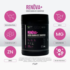 RENÖVA COLÁGENO CON BIÓPEPTIDOS ACTIVOS, RESVERATROL Y COENZIMA Q10!
